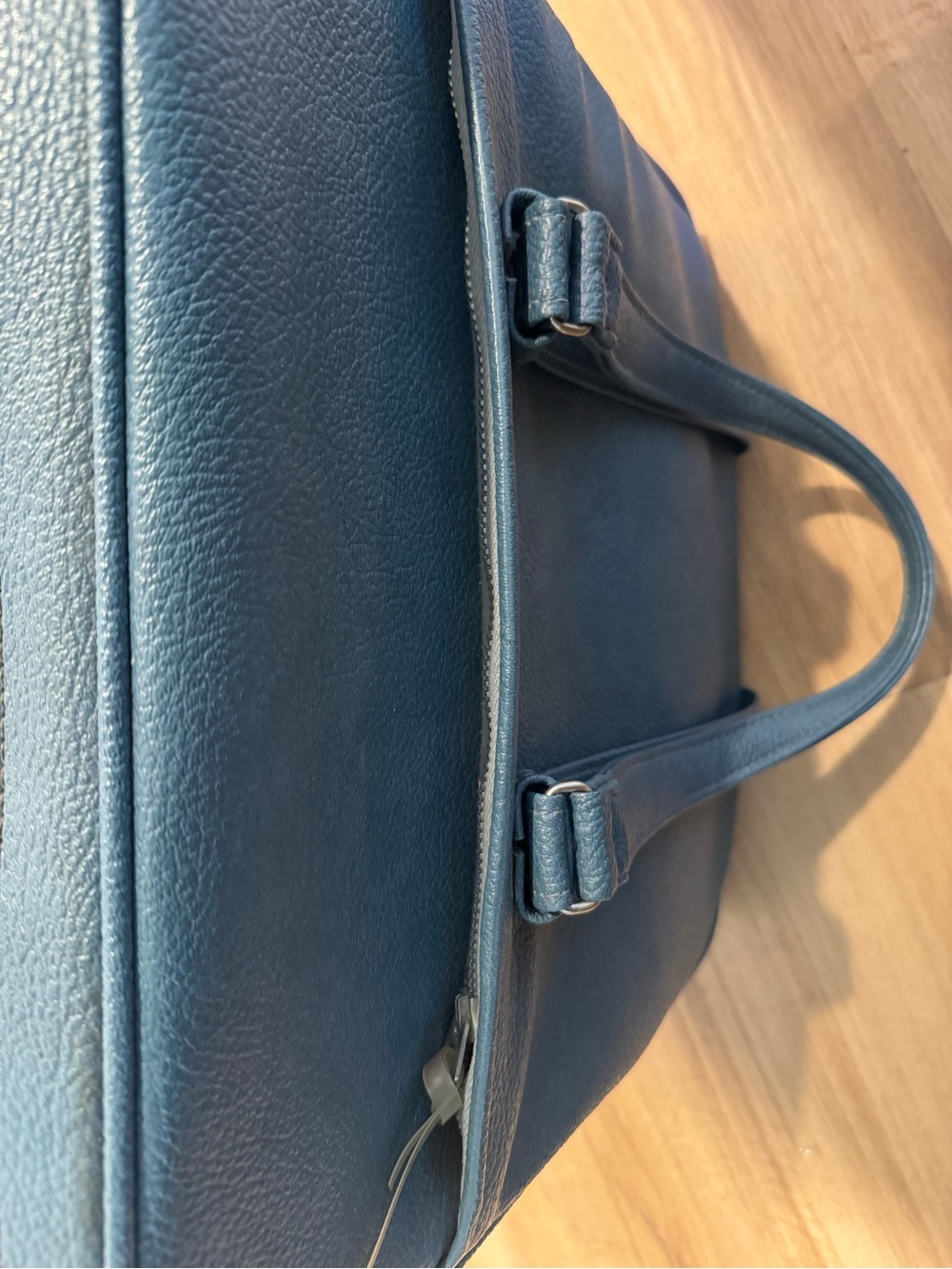 Samsonite Blue Vintage Leather Weekended Travel Bag - Picture 3 of 7